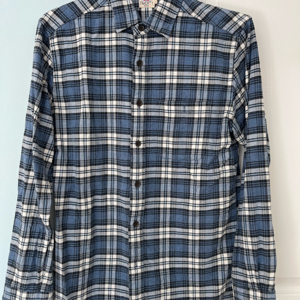 Fatherly Blue Plaid Men's Shirt Medium